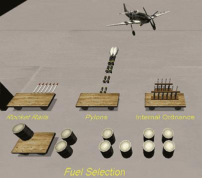 The hangar floor of Aces High showing bombs, and other ammo for planes, tanks, and boats.