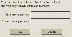 Aces High password chage screen in the account admin panel