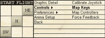 Aces High keyboard mapping menu selection