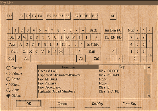 Aces High virtual keyboard mapping tool.