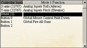 Aces High Controller input list for joysticks or a mouse