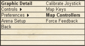 Aces High map controllers selection menu