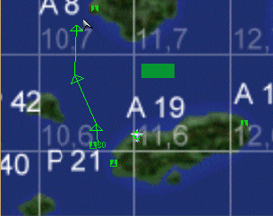 Aces High carrier task group waypoints view for combat flight simulator game