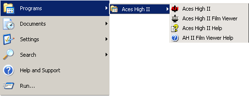 The location of Aces High in Windows